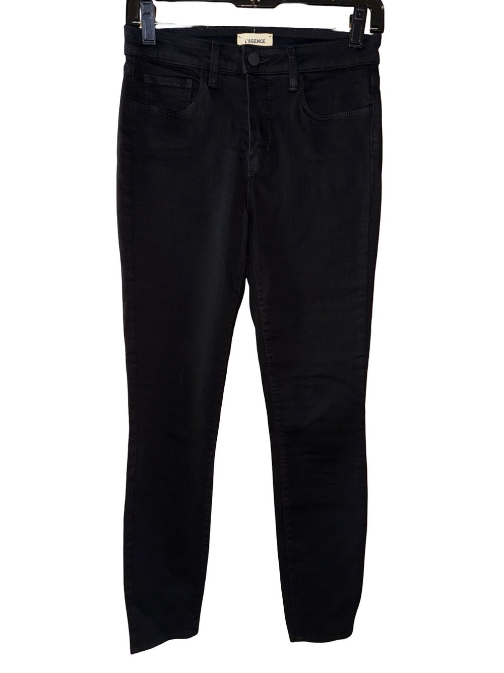 L'agence Margot High-Rise Skinny Jeans Noir Black womens sz 26 stretch soft